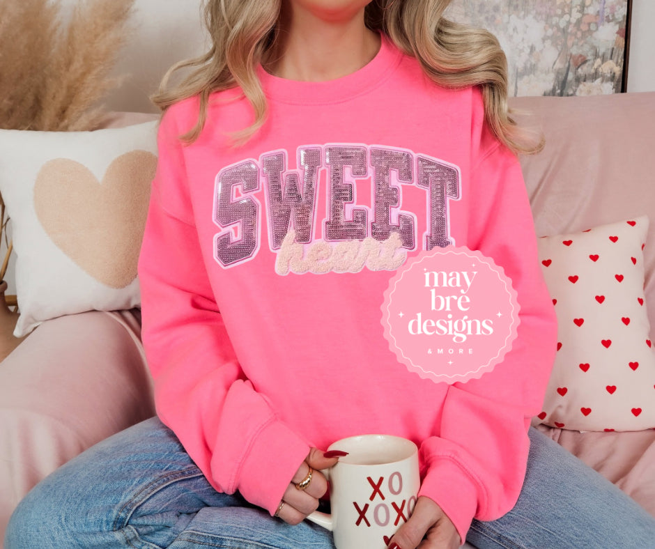 Sweet Heart Sequin Patch T-Shirt