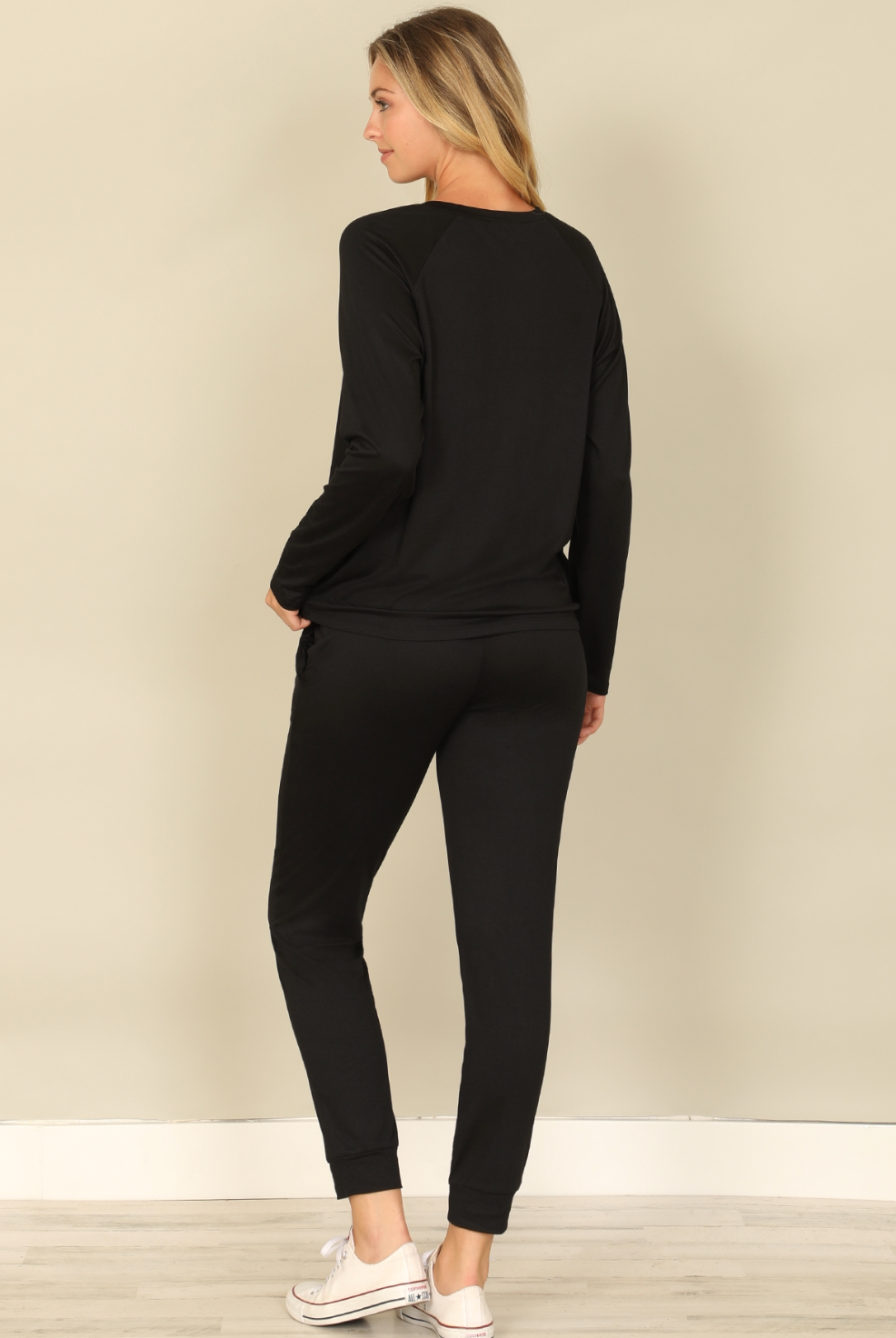 Solid Long Sleeve Jogger Set