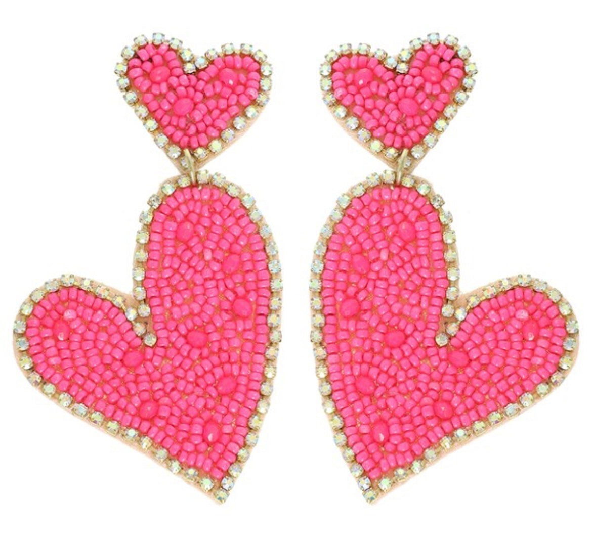 Heart Bead Earrings