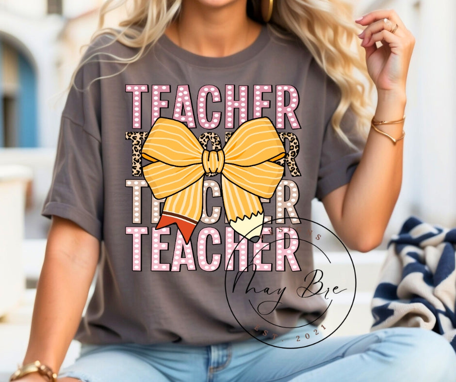 Teacher Pencil Bow