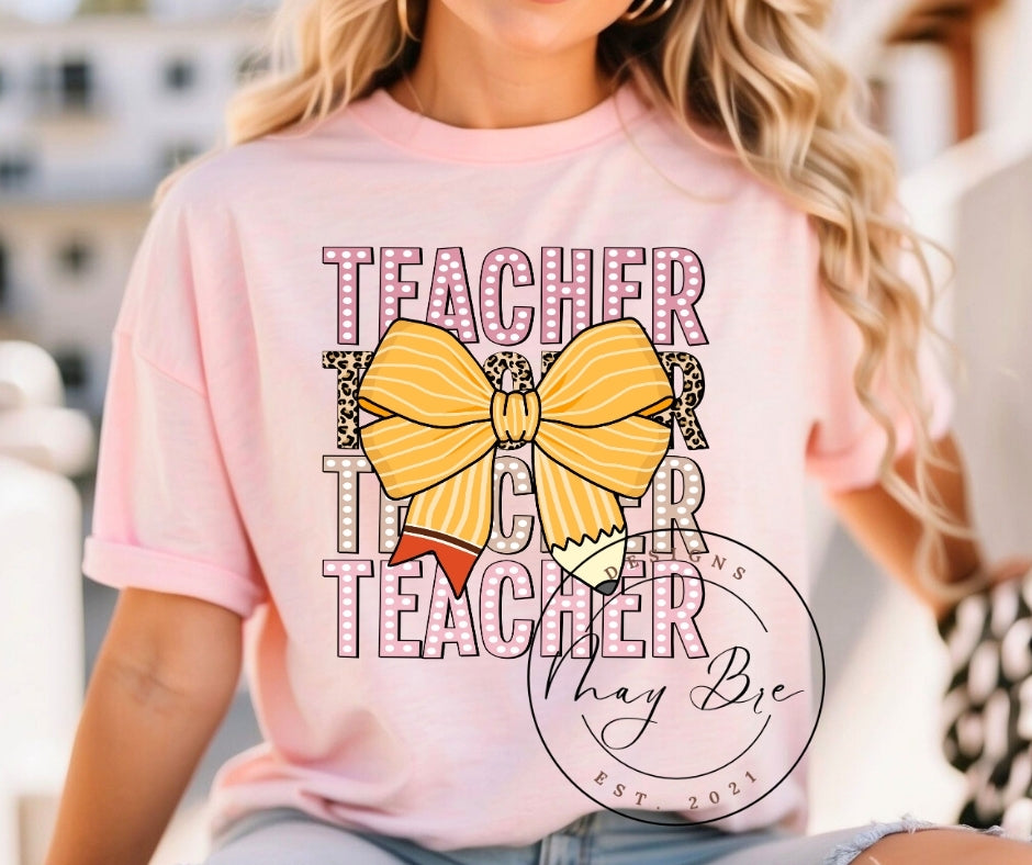 Teacher Pencil Bow