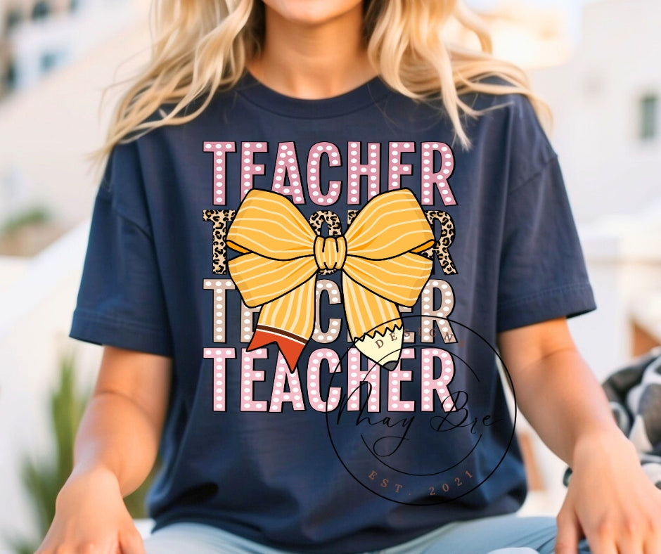 Teacher Pencil Bow