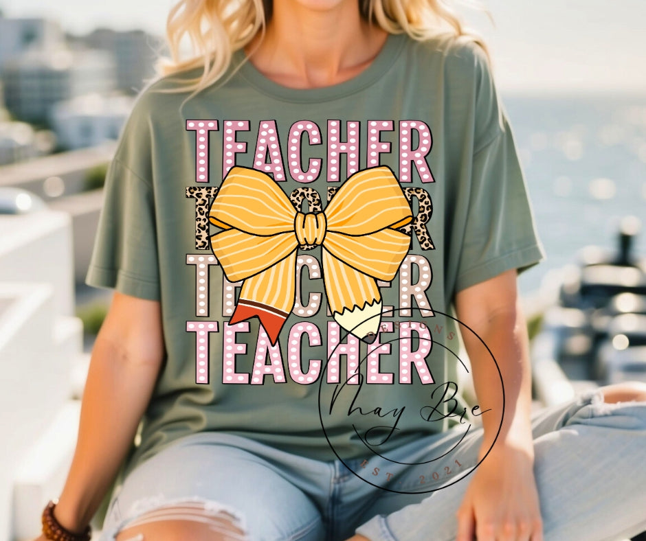 Teacher Pencil Bow