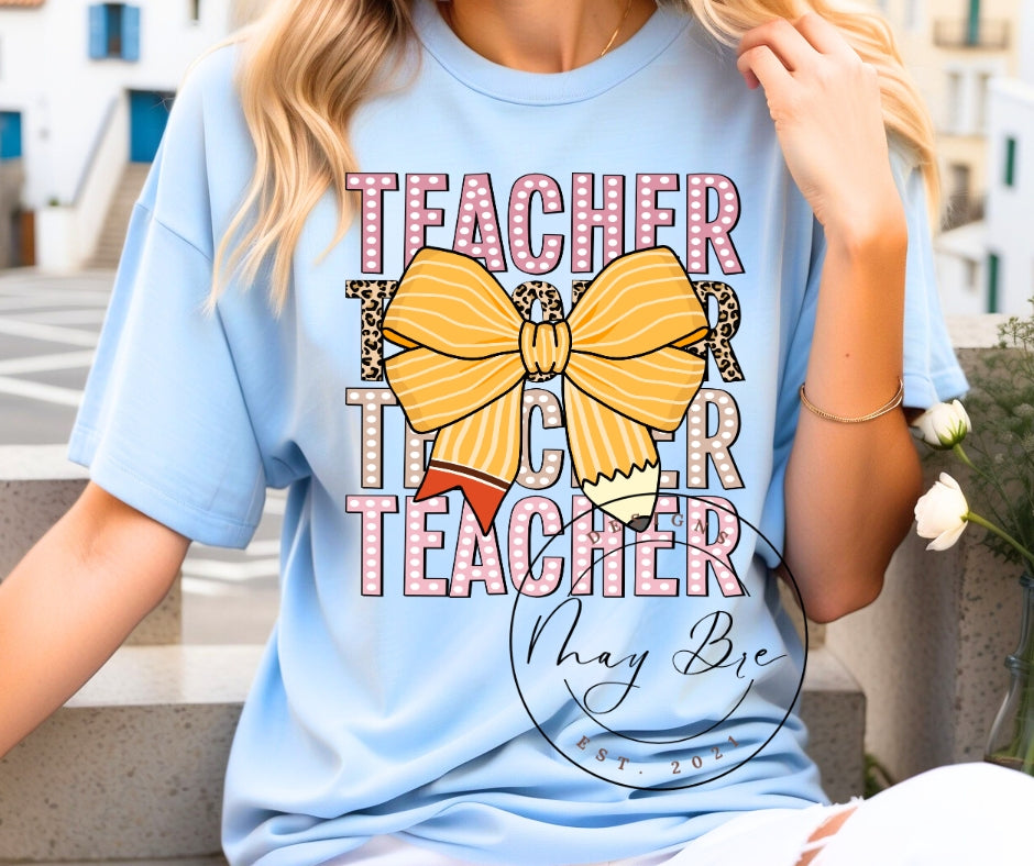 Teacher Pencil Bow