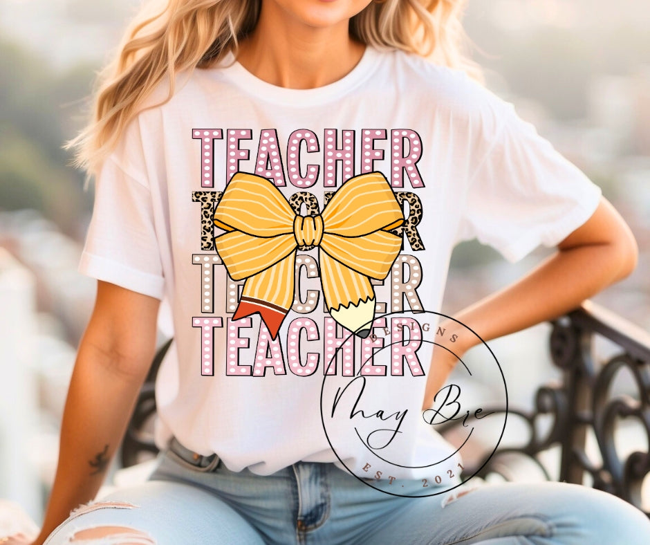 Teacher Pencil Bow