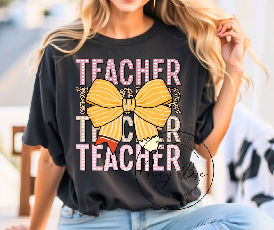 Teacher Pencil Bow