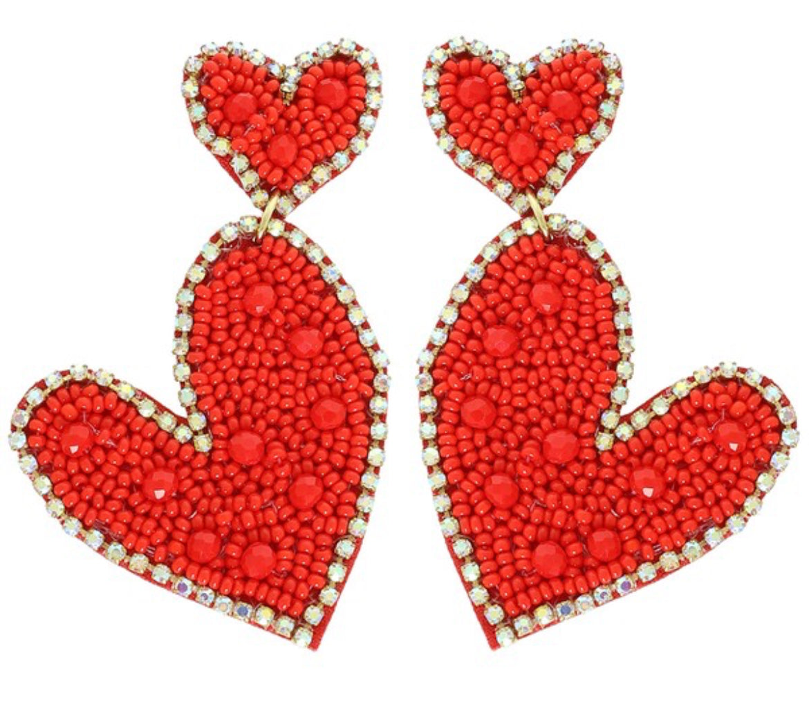 Heart Bead Earrings