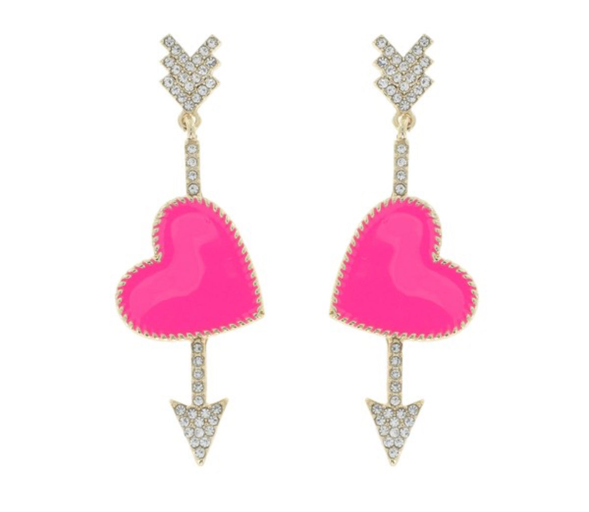 Cupid Arrow Heart Earrings