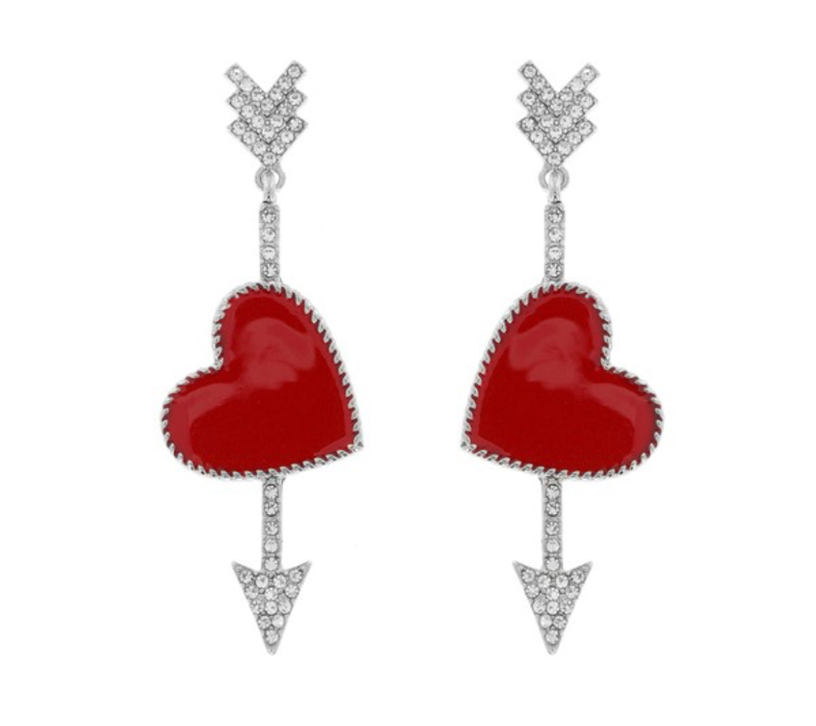 Cupid Arrow Heart Earrings