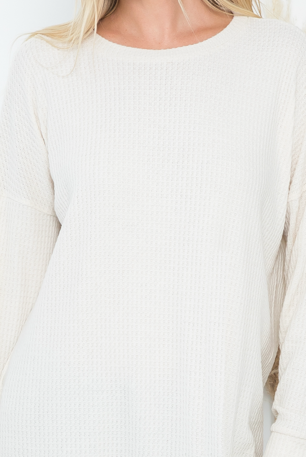 Brushed Waffle Knit Sweater