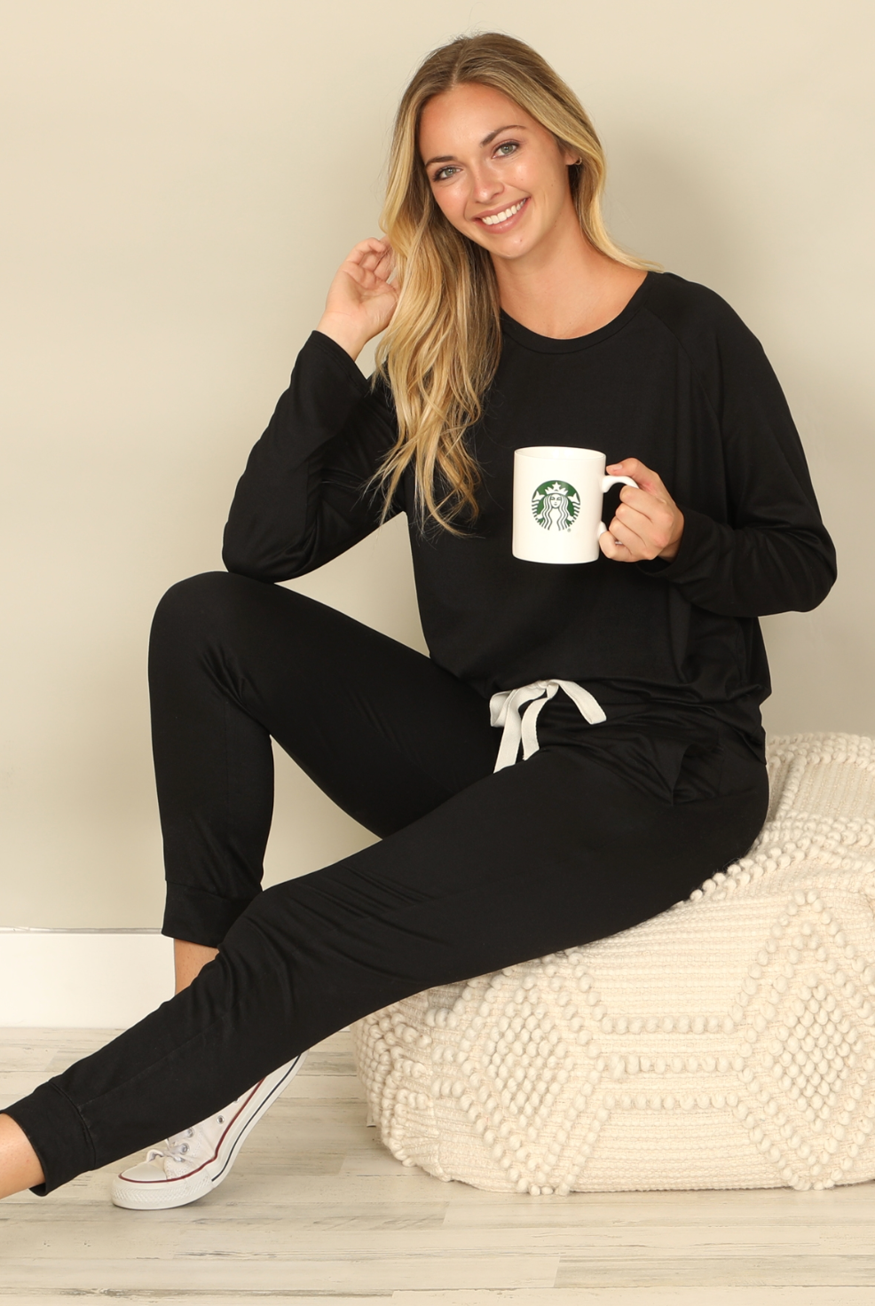 Solid Long Sleeve Jogger Set