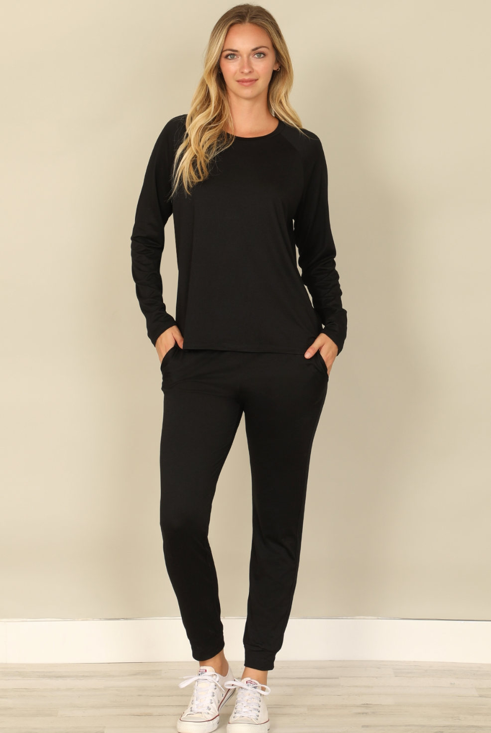 Solid Long Sleeve Jogger Set